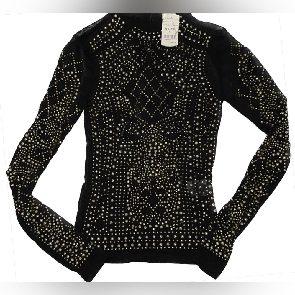 Woman’s Sheer Top with Gold Design